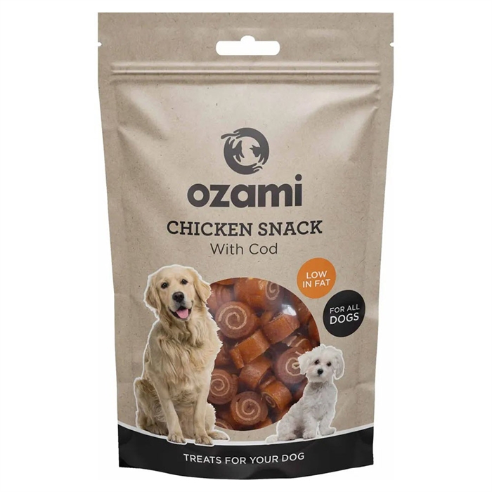 Ozami Natural Dog Treat Chicken Snack med torsk 100g