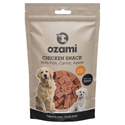 Ozami Natural Dog Treat Chicken Snack med fisk, morot och äpple 100g