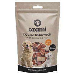 Ozami Natural Dog Treats Double Sandwich Chicken & Fish 100g