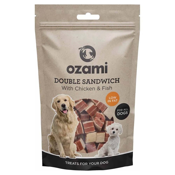 Ozami Natural Dog Treats Double Sandwich Chicken & Fish 100g