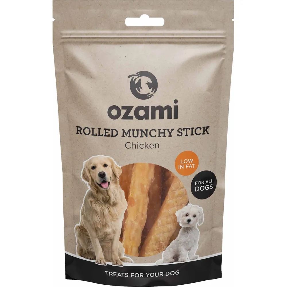 Ozami Naturlig Godbit Till Hunden Rolled Munchy Stick Chicken 100g