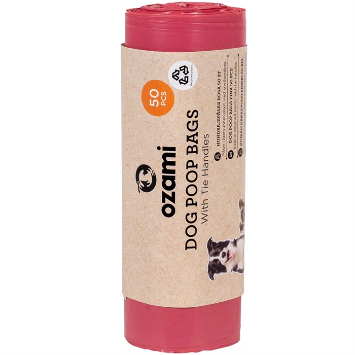 Ozami Hundpåsar Med Handtag Dog Poop Bags 34x13cm 50st PINK