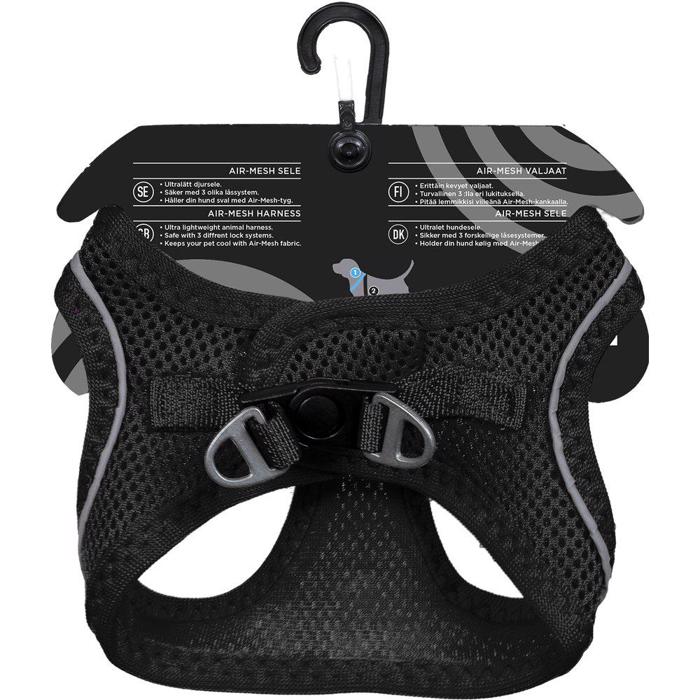 Ozami Step In Air Mesh Dog Sele Svart