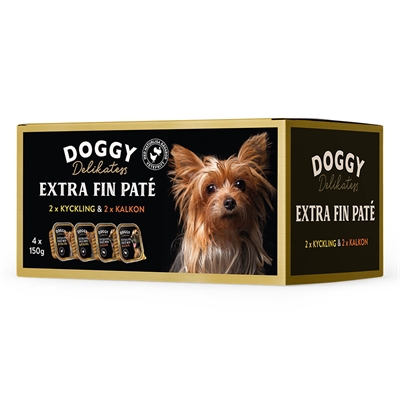 Doggy Delikatess Extra Fin Paté Mixbox med Kalkon & Kyckling 150g