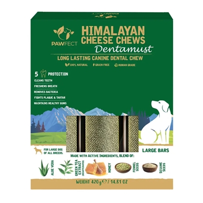 Pawfect Himalaya Dentamust Yaki Ostben med Aloe Vera LARGE 3 x 65140g
