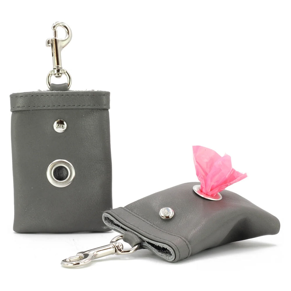 Handgjord Påshållare i Läder Grå & Krom