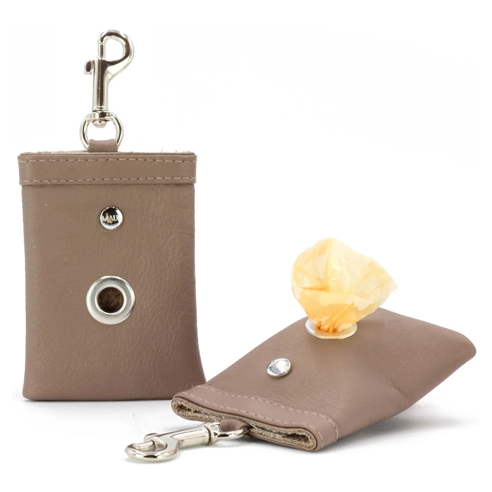 Handgjord Påshållare i Läder Taupe & Krom