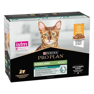 Purina Pro Plan Adult Sterilised Våtfoder Kyckling i Sås 10x85g