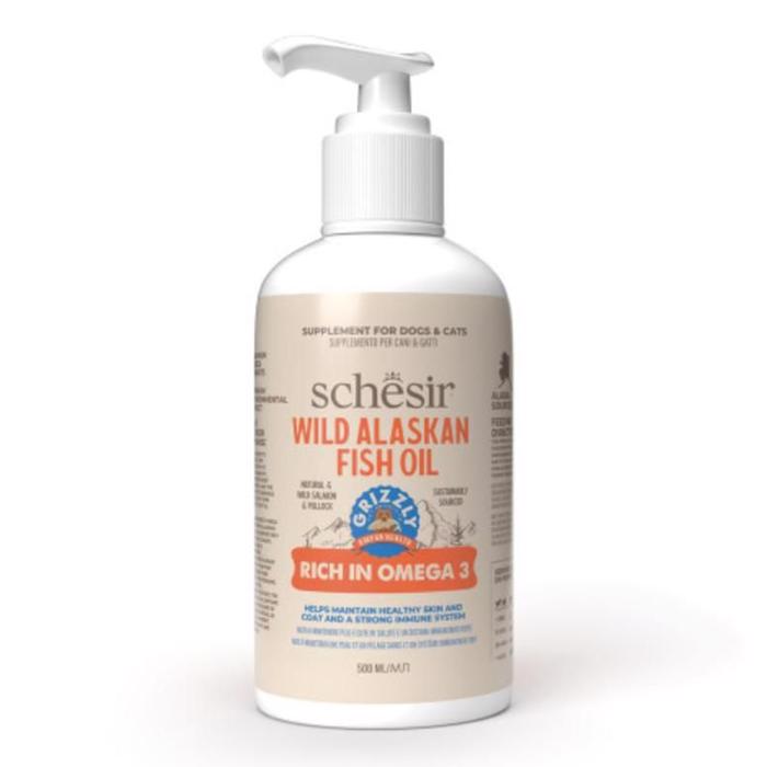 Schesir Grizzly Wild Alasakan Fish Oil Laxolja från vild lax 500 ml