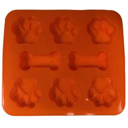 Orange silikonform för hemmagjorda hundgodis eller isbitar