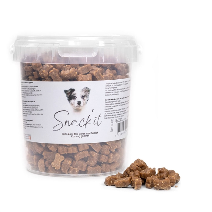 Snack It Semi-Moist Mini Bones Spannmåls- och Glutenfri 500g TONFISK