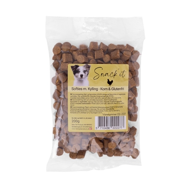 Snack It Softies Spannmålsfria Mjuka Godbitar med Kyckling 200g