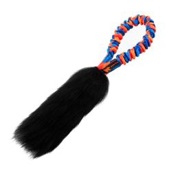 Tug-e-nuff Svart Fårskinns Dummy med Blå och Orange rem 33cm