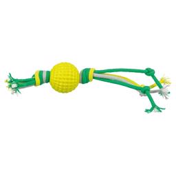 Trixie rep med boll för hunden i lime, grönt och grått