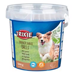 halt hund behandlar små mjuka bollar