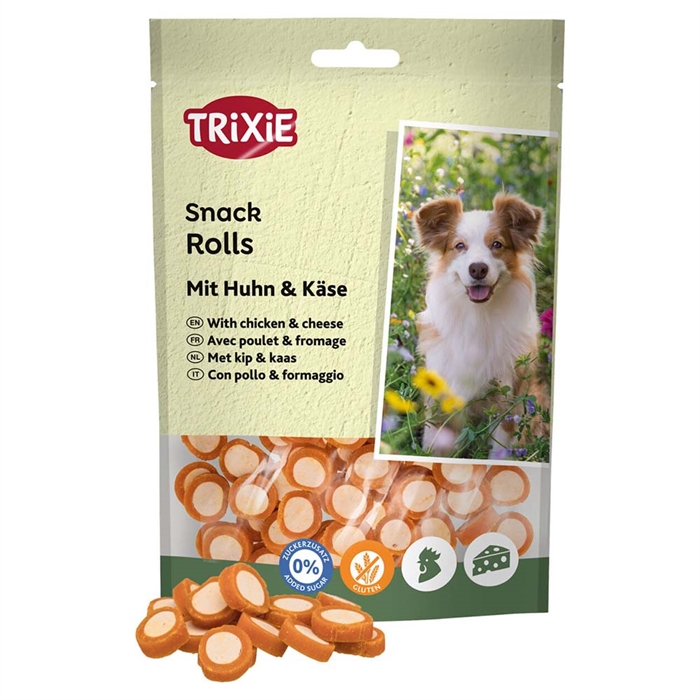 Trixie Chicken Cheese Rolls Godis För Hunden 100g