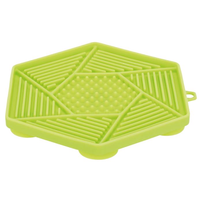 Trixie Lick\'n\'Snack Mat Hexagonal Lick Mat med sugkoppar Limegrön