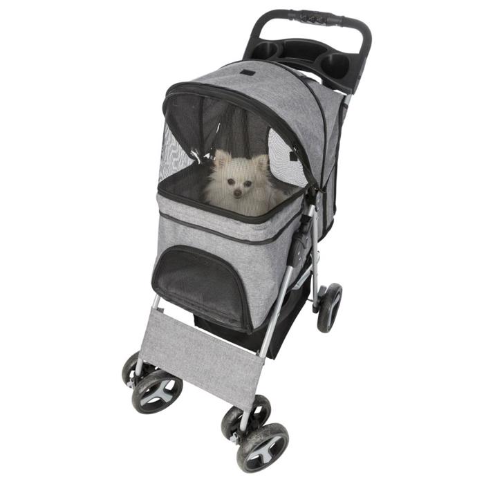 Trixie Buggy Barnvagn För Valpen Eller Senior Hund Max 15kg Grå