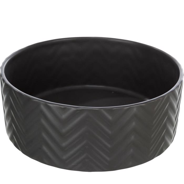 Trixie Ceramic Food & Water Bowl Design Black Marvin