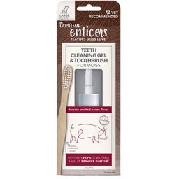 Tropiclean Enticers Bamboo Tandborste & Natural Gel BACON Large