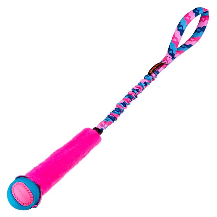 Tug-e-nuff Fauxtastic PowerBall Bungee Rosa fuskpäls med dummy och boll 63cm