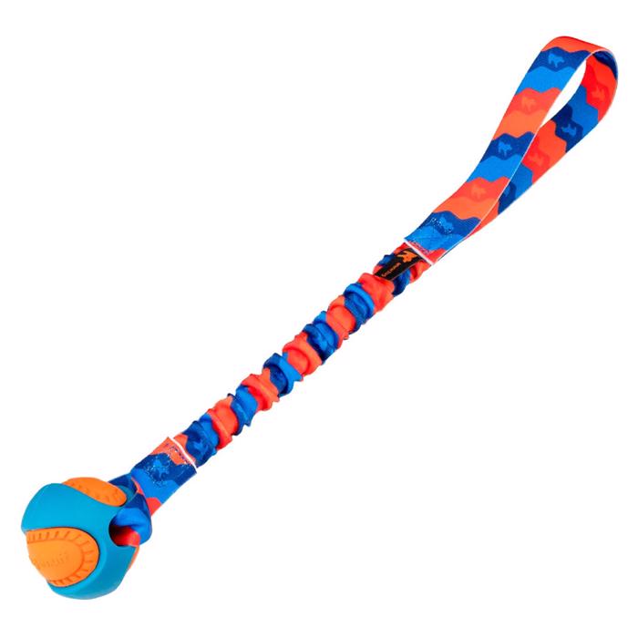 Tug-e-nuff PowerBall Bungee Dummy med Boll Orange och Blå 44cm