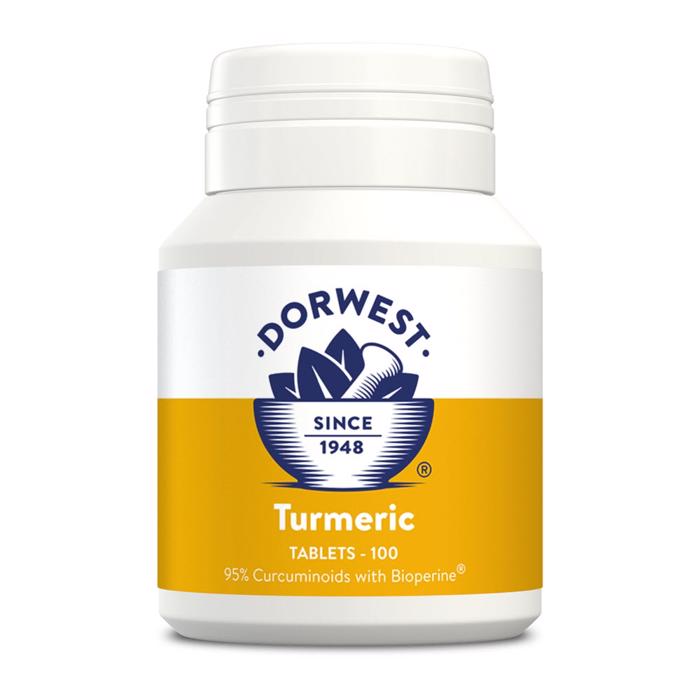 Dorwest Tumeric tabletter Gurkmeja rot för din hund