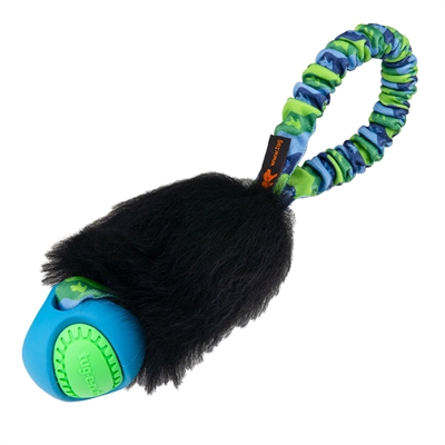 Tug-e-nuff Pocket Powerball Magnet Fårskinns Dummy m. Boll 30cm Grön & Blå
