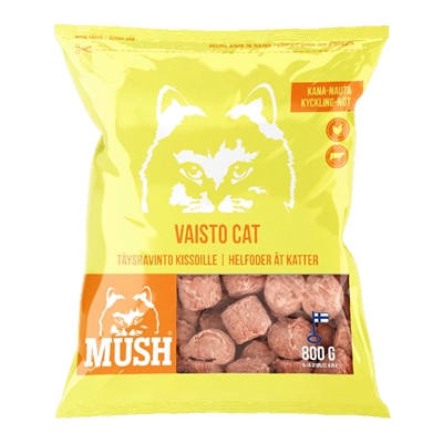 MUSH Cat Barf Fryst Råfoder Vaisto Gul 800g