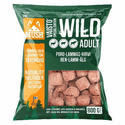 MUSH Barf Fryst Råfoder Vaisto Wild 800g