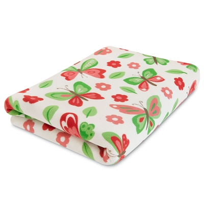 Vet Bed Extra Soft Design White & Brown Cow Butterflies 100 x 150 cm