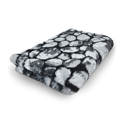 Vet Bed Extra Soft Black Grey Stepping Stones 100 x 150 cm