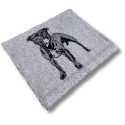 Vet Bed Extra Soft Grått Med Staffordshire Bullterrier