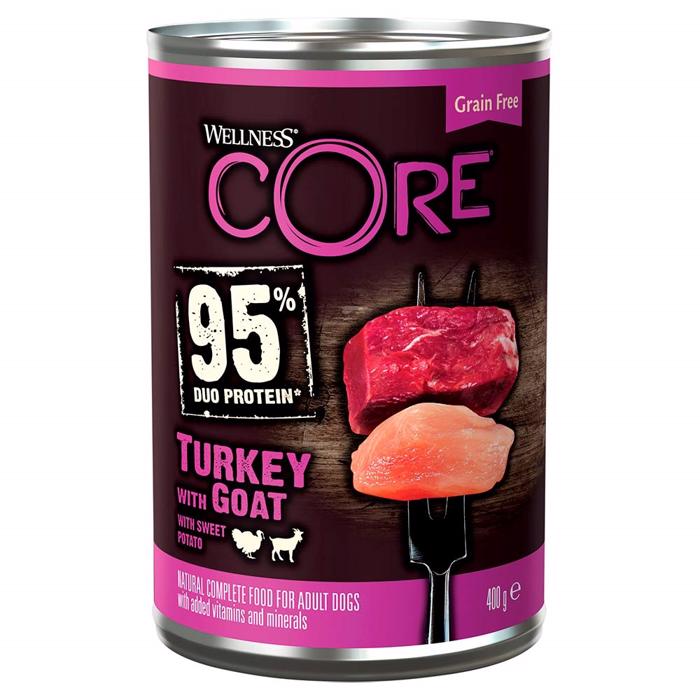 Wellness Core 95% Duoprotein Våtfoder För Hunden Kalkon & Get 400g