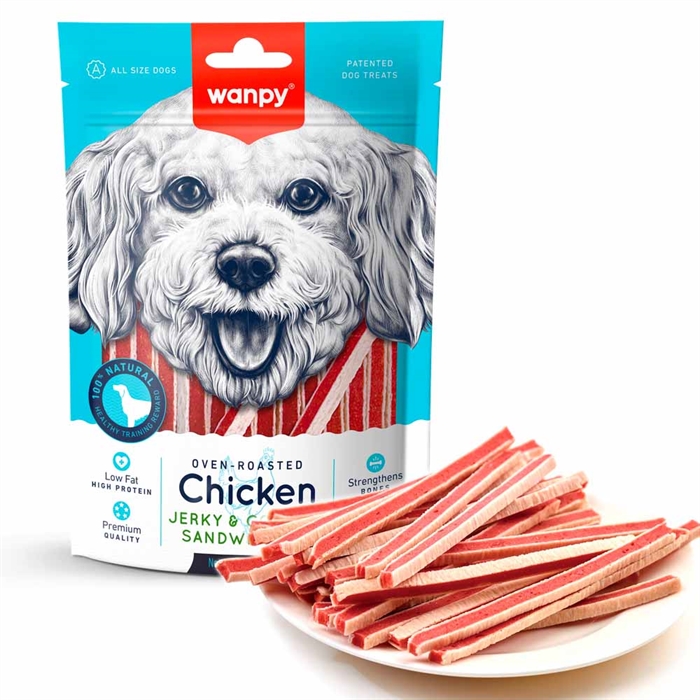 Wanpy Chicken Jerky & Codfish Smörgåsar 100g