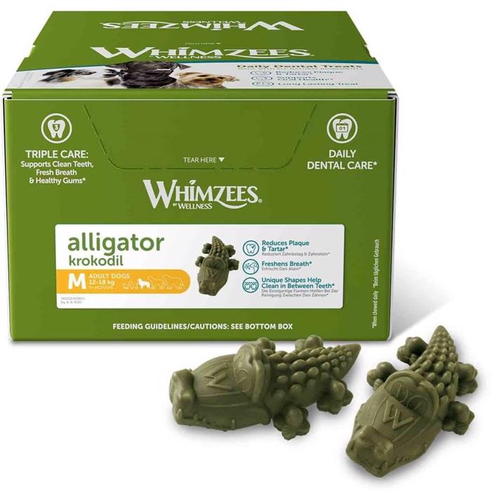 Whimzees Chewing Alligator MEDIUM Glutenfri Vegan 75st GRÖN