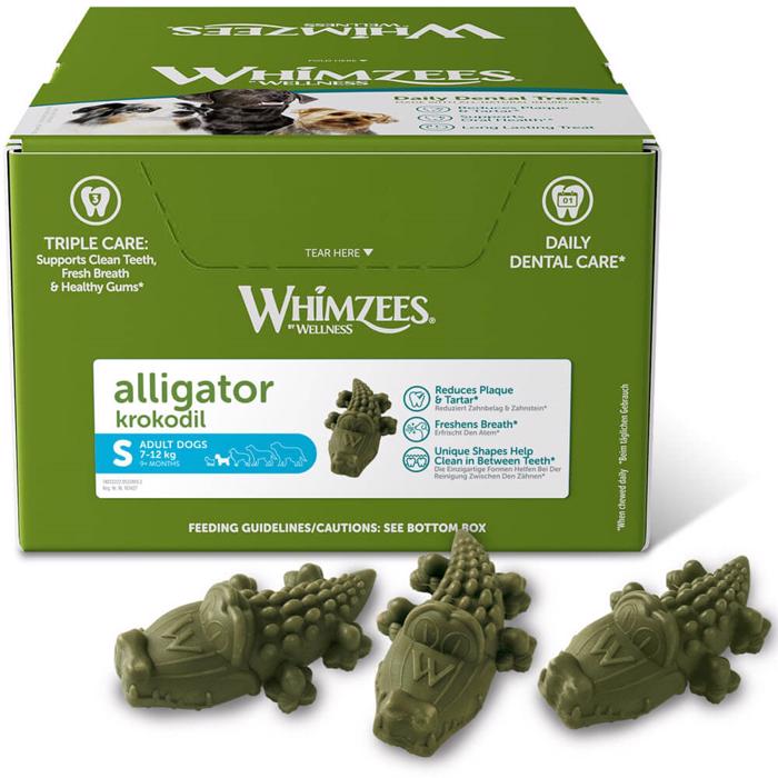 Whimzees Chewing Alligator LITEN Glutenfri Vegan 150st GRÖN
