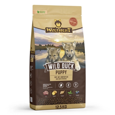 Wolfsblut Wild Duck Puppy Hundfoder med anka 12,5 kg