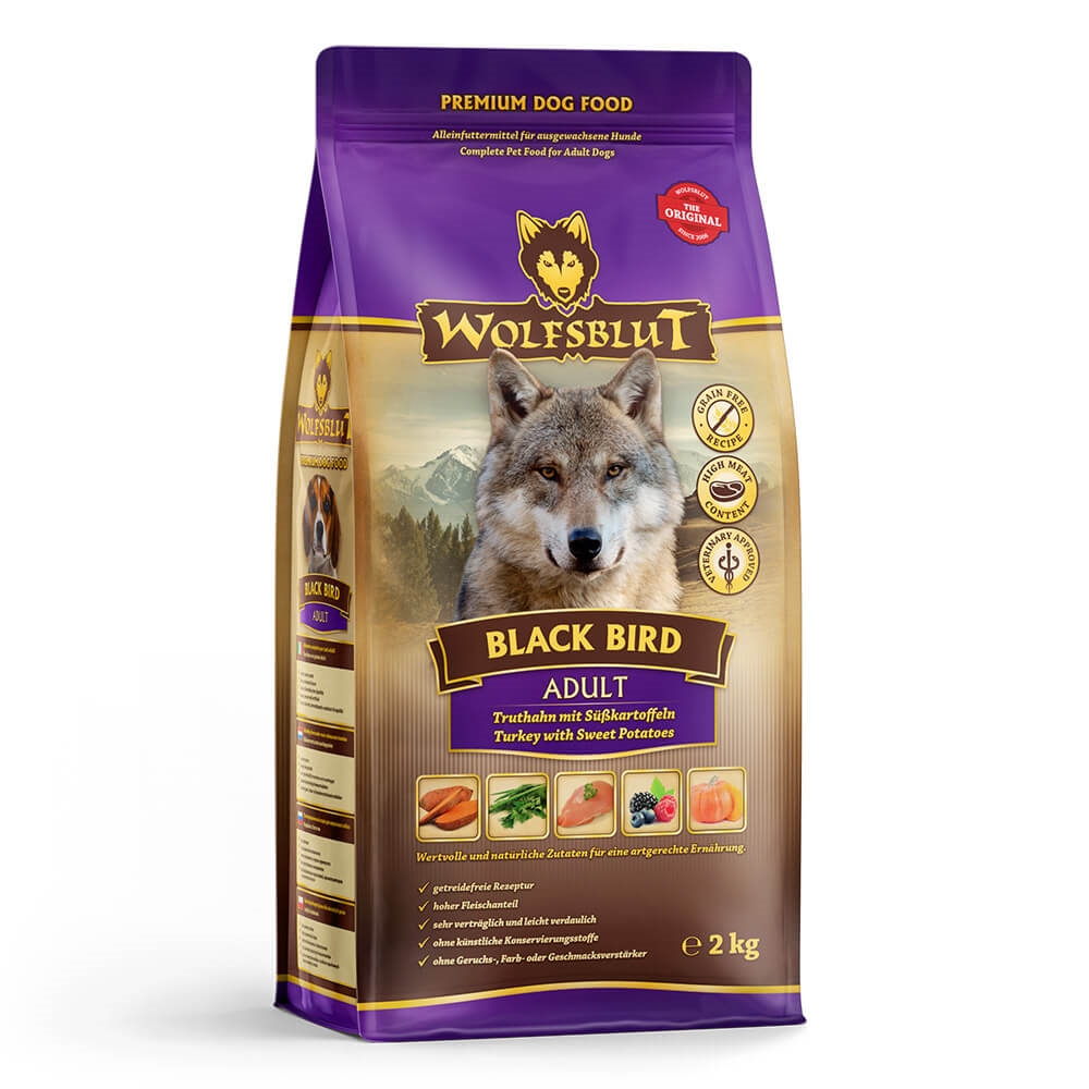 Wolfsblut Hundfoder För Vuxna Hundar Black Bird med Kalkon 2 Kg
