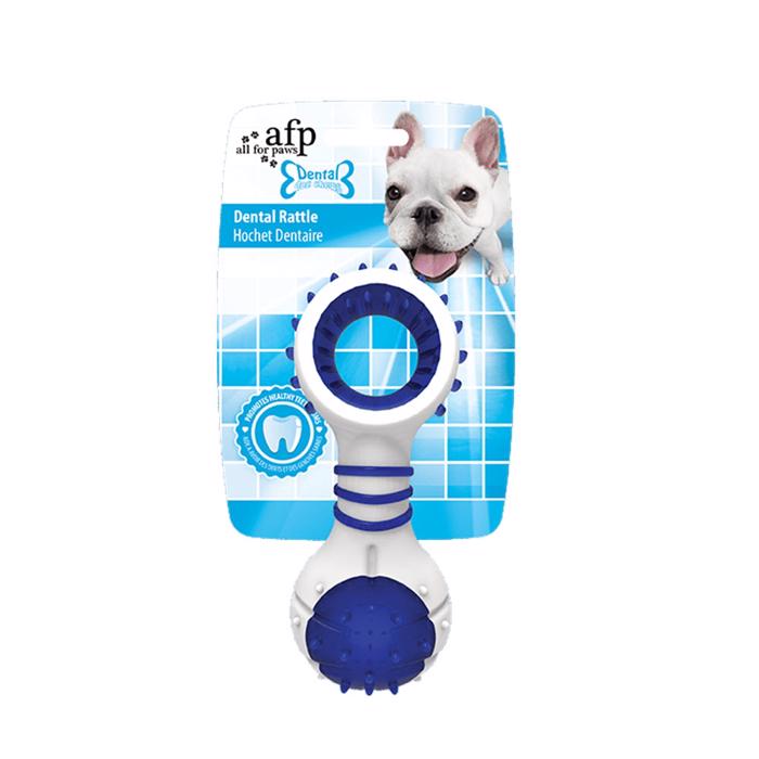 All For Paws Dental Chews Rattle Supersmart Tandrensande Skallra Blå
