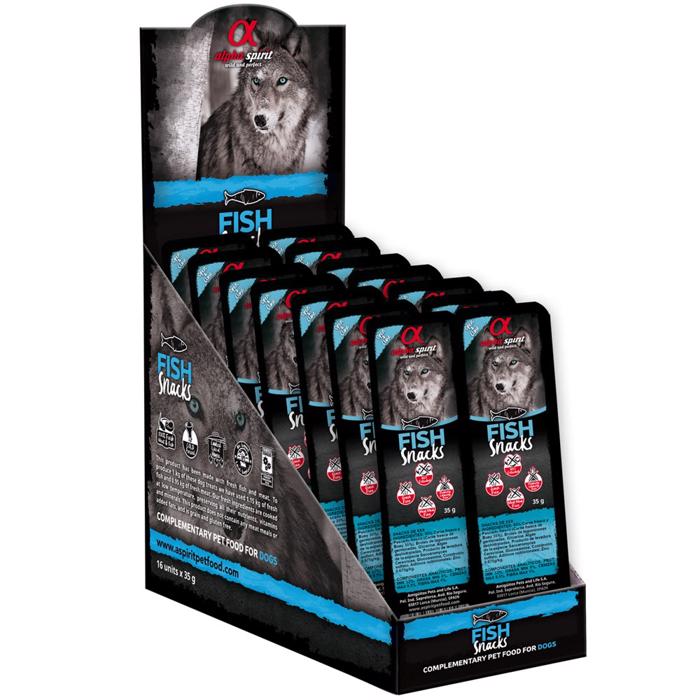 Alpha Spirit Grain Free Treats med FISH Megapack 16 förpackningar