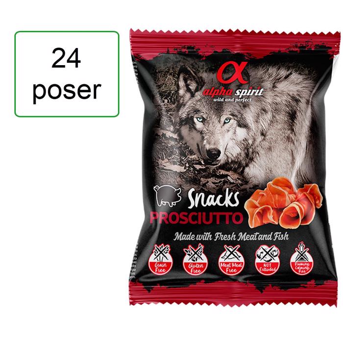 Alpha Spirit Spannmålsfria Godbitar Med PROSCIUTTO Skinka In Bag 50 gram MEGAKÖP 24 påsar
