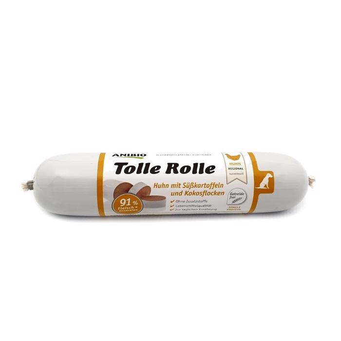 Anibio Tolle Rolle Cut -korv 91% kött med kycklingkött 400g