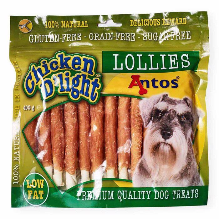 Antos Lollies DeLight Premium Chewy Sticks Inslagna Med Kyckling 400g
