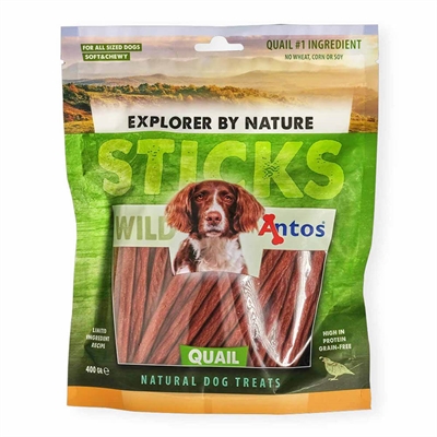 Antos Wild Sticks Mjuka tuggpinnar med vaktel 400g