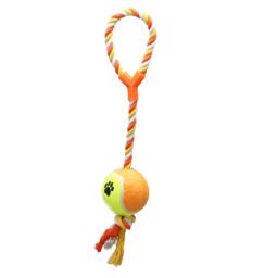 Dogman Dog Tennis Ball XL With Rope Orange