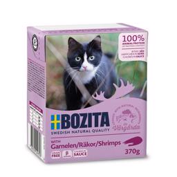 BOZITA Kattfoderbitar i sås med 100 % färska räkor