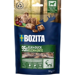 Bozita Meaty Bites Premium spannmålsfri hund behandlar älg och anka