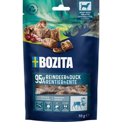 Bozita Meaty Bites Premium spannmålsfri hund behandlar renar och ankor