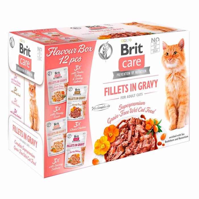 Brit Care Våtfoder för katter Gravy Flavor Multibox 12 x 85g